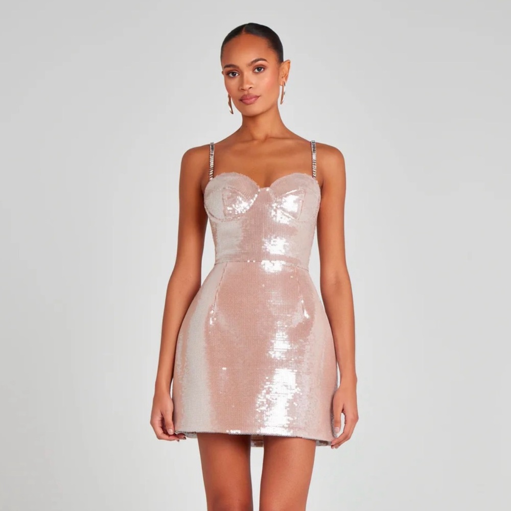 NEW Nadine Merabi Leyton Champagne dress